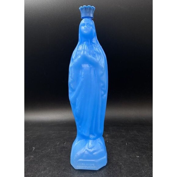French Lourdes Figurine Plastic Holy Water Bottle Mary St. Bernadette Cave - Picture 1 of 7